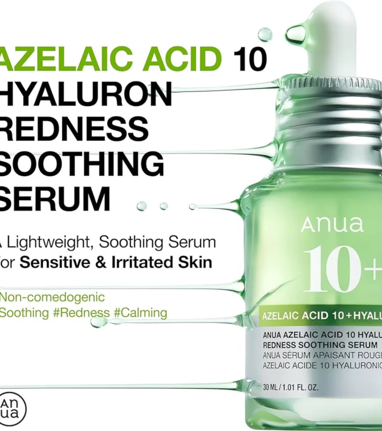 Anua - Sérum antiacne com 10+ ácido azelaico e ácido hialurônico