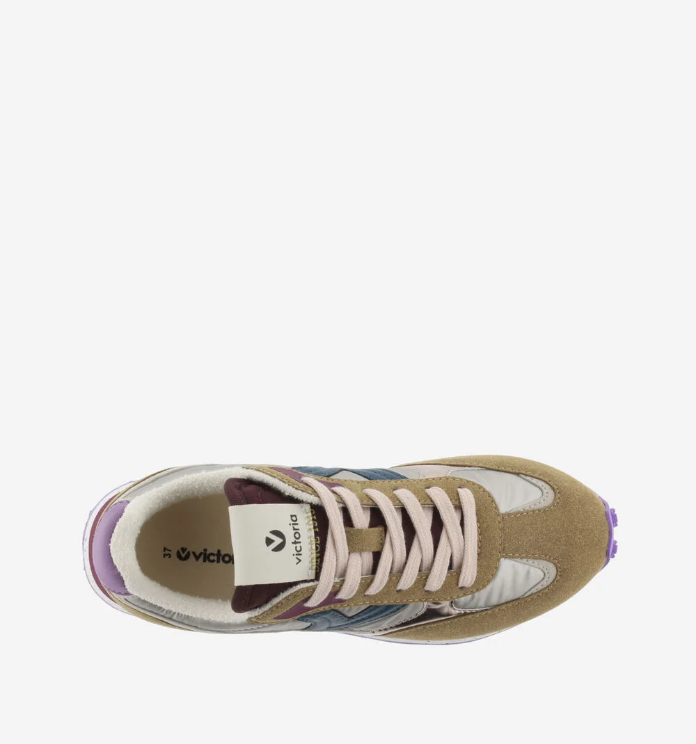 GALAXIA NYLON MÉTAL MULTICOLORE Baskets métallisées pour femmes TAUPE