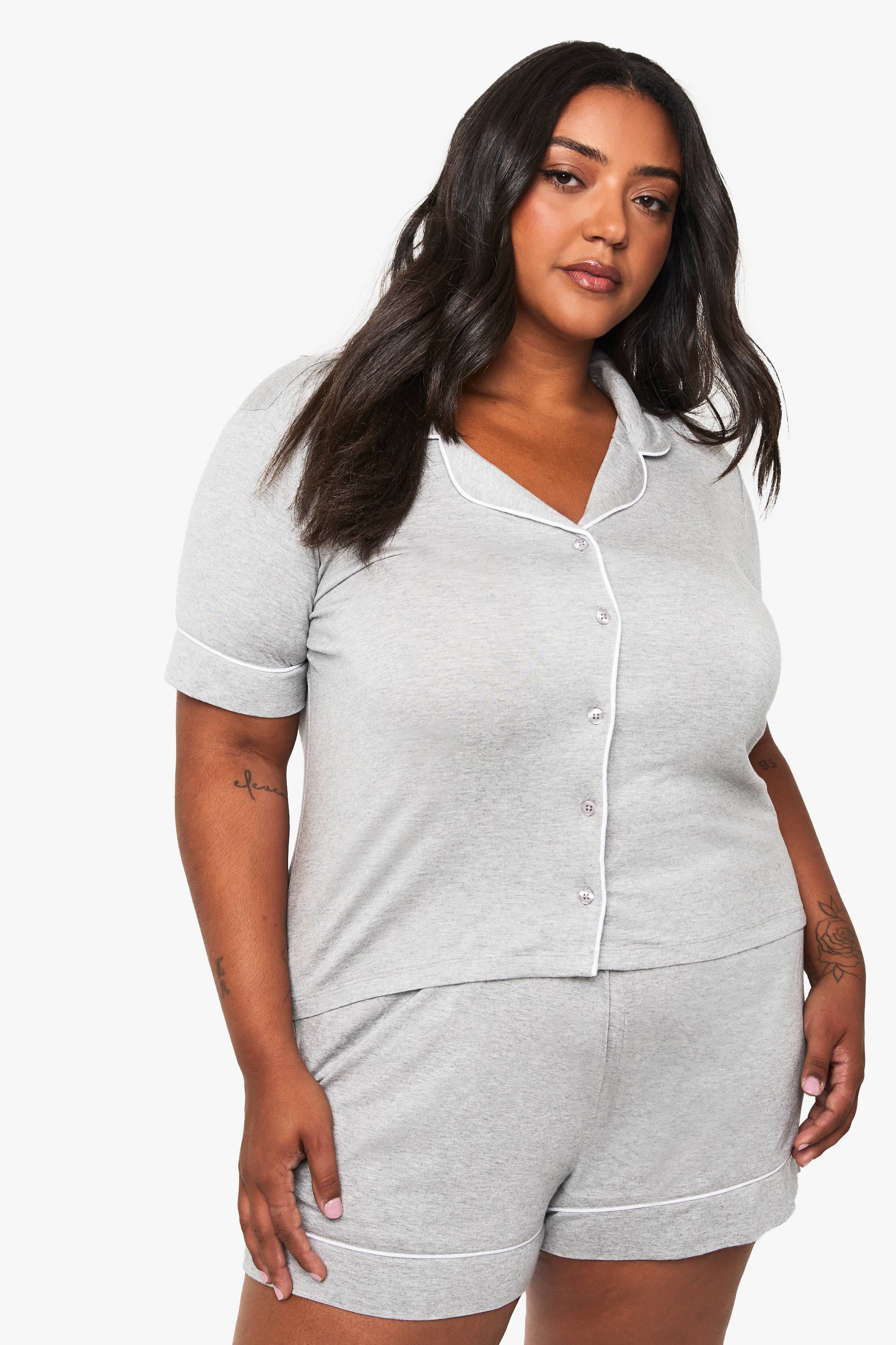 boohoo Chemise à manches courtes en modal ultra-doux & ensemble de pyjama court