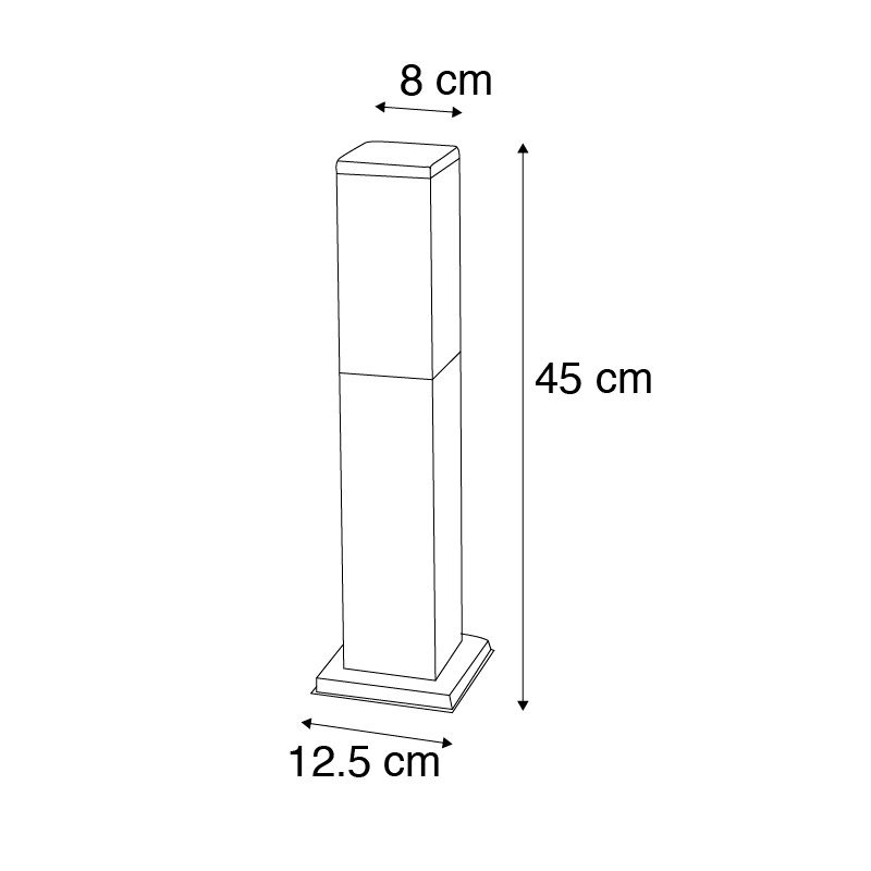 Smart buitenlamp paal donkergrijs 45 cm incl. Wifi P45 - Malios