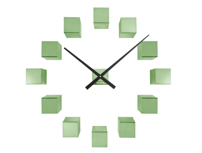 Wall Clock DIY Cubic Metallic KA5974DG Metallic green