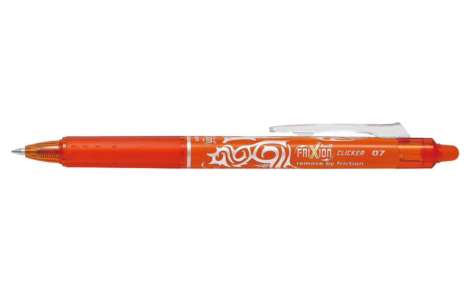 Rollerball FriXion Clicker 0.7 mm, OrangeOhne Rückstand löschbarer Tintenroller