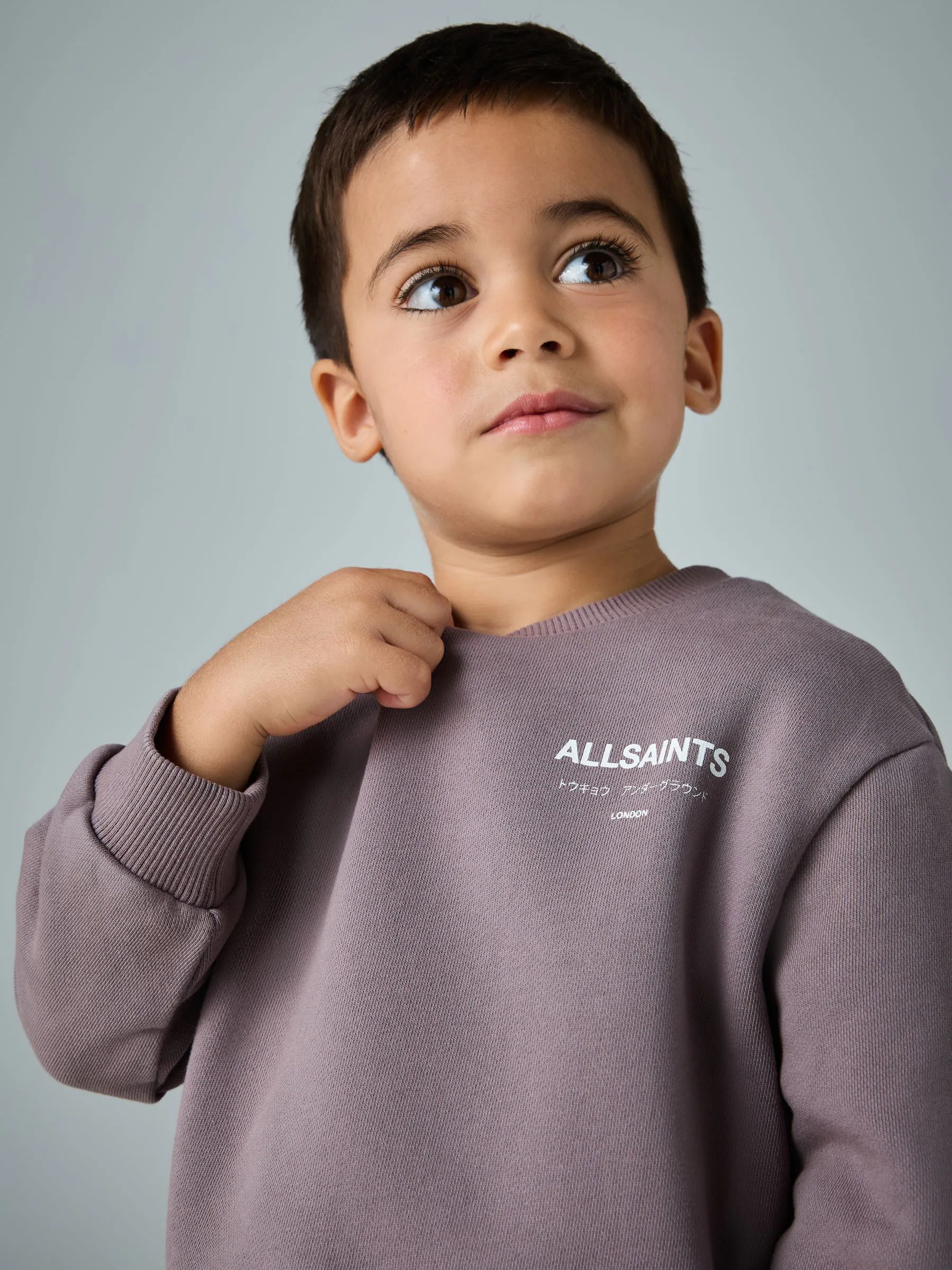 Paars met wassing - smALLSAINTS Underground Oversized Younger Boys Sweatshirt and Joggers Set