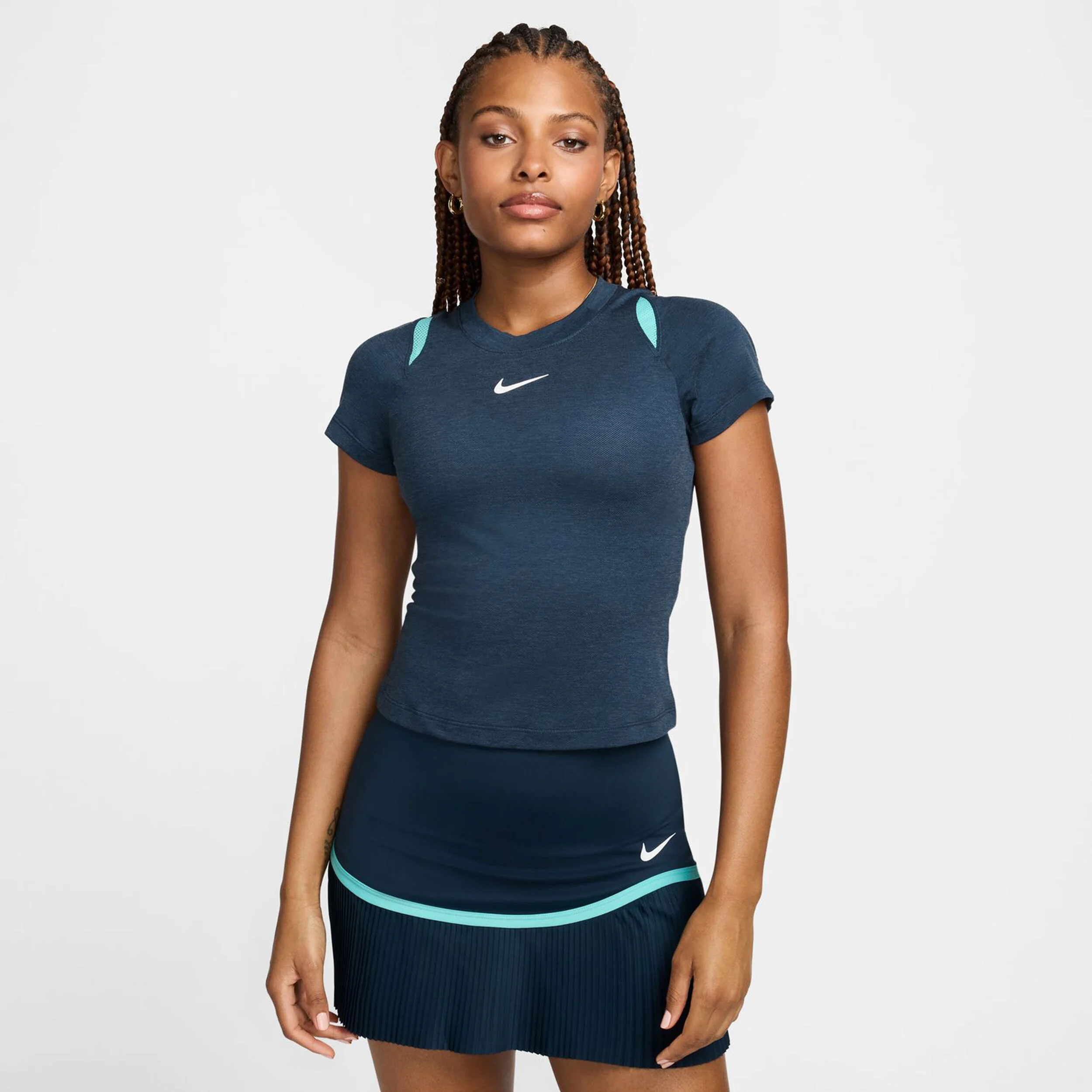 Nike Dri-Fit Court Advantage T-shirt Femmes - Bleu Foncé , Turquoise