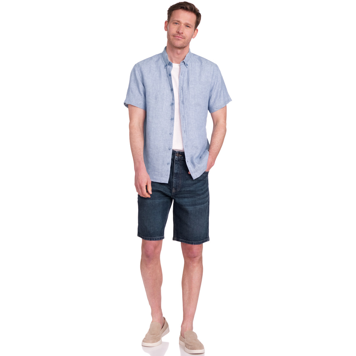 VanVaan Herren Jeans-Shorts in Denim-Optik dunkelblau
