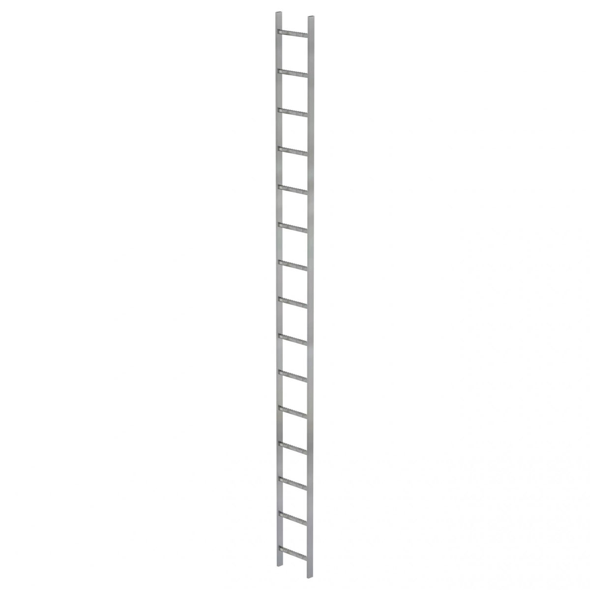 MUNK schachtladder, gegalvaniseerd staal, 300 mm breed, 15 sporten, 4,20 m lang