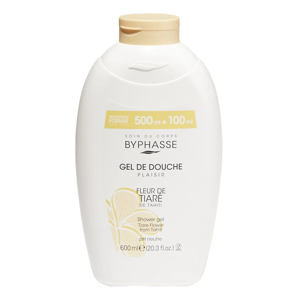 Gel douche Fleur de Tiaré de Tahiti Byphasse pH neutre 600ml