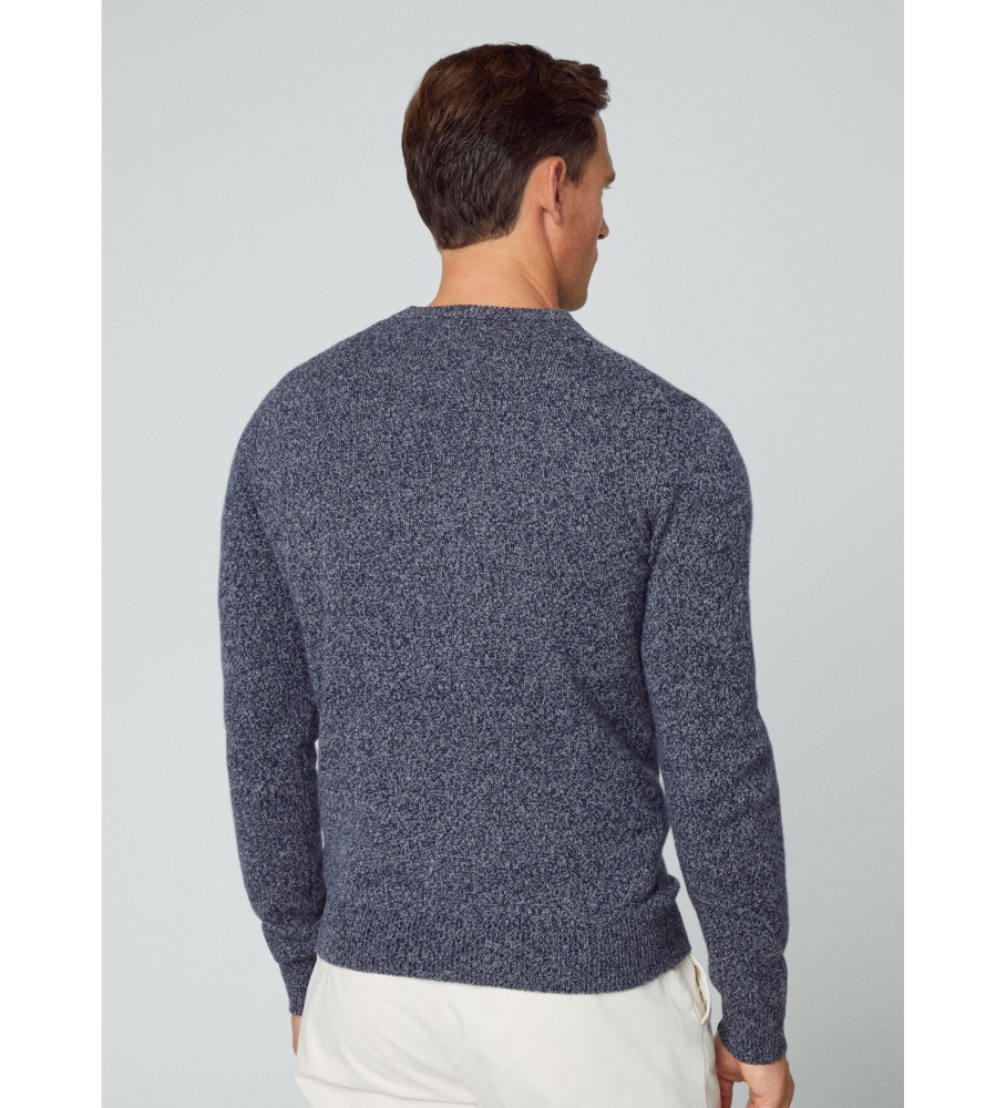 Camisa Hackett Lw Mouline Crew cinza