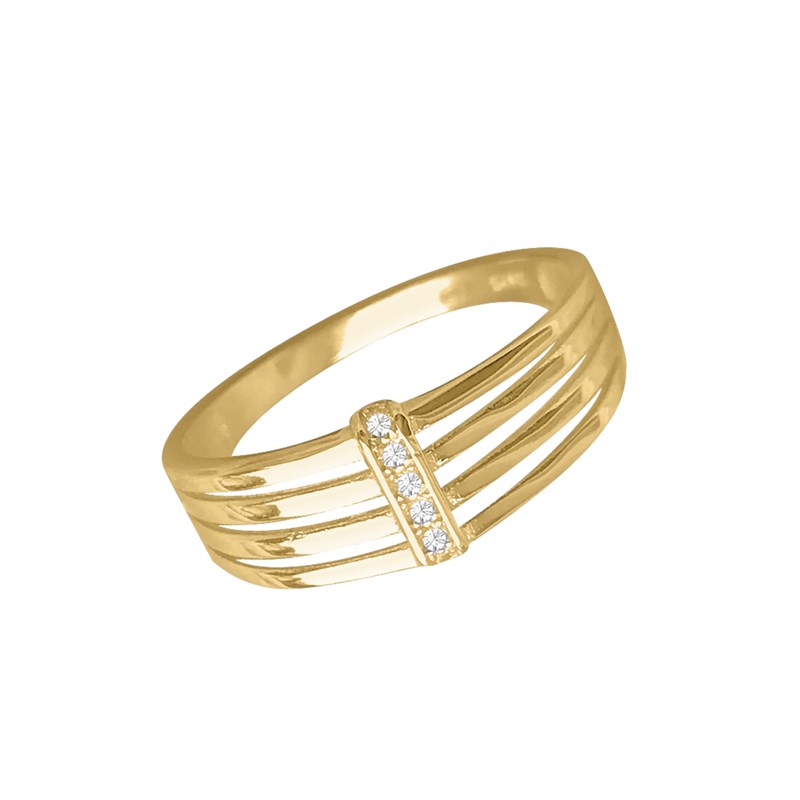 Bague plaqué or et oxyde de zirconium