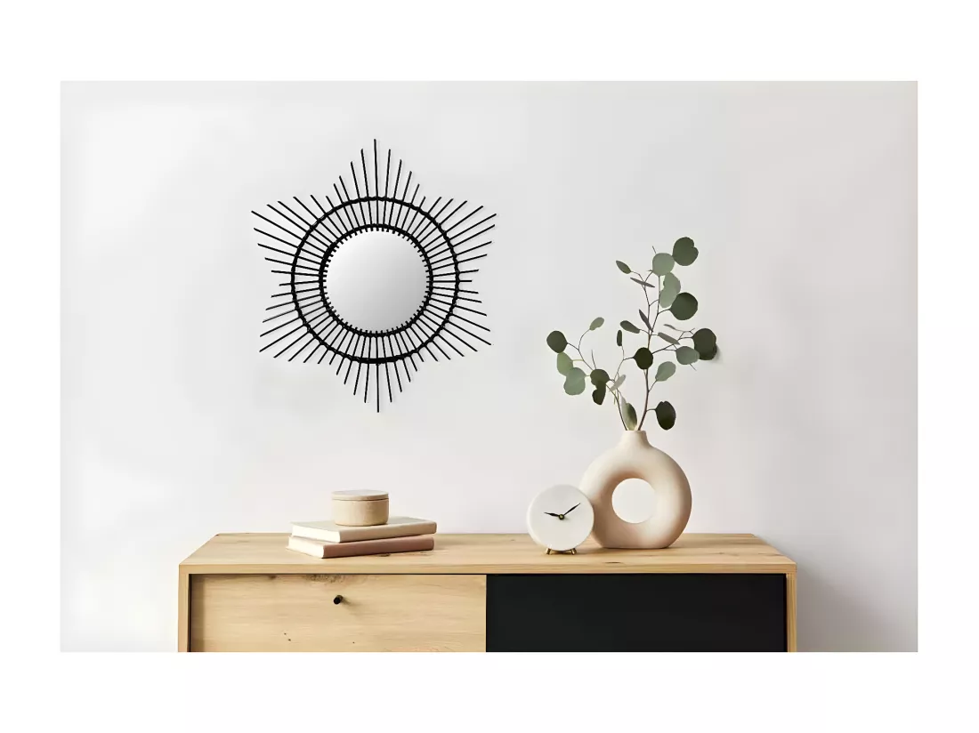 Miroir Mural Design en Rotin 