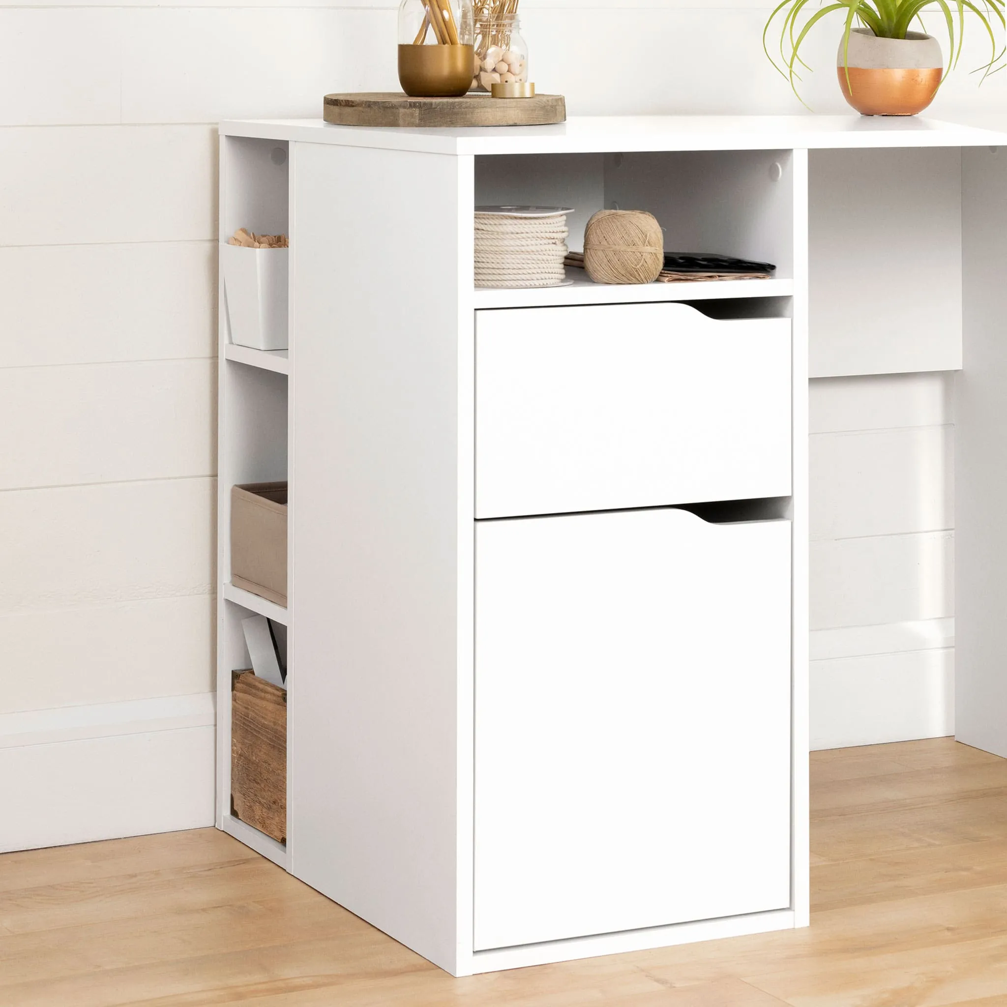 South Shore Table de Bricolage avec Rabat - Crea Blanc solide