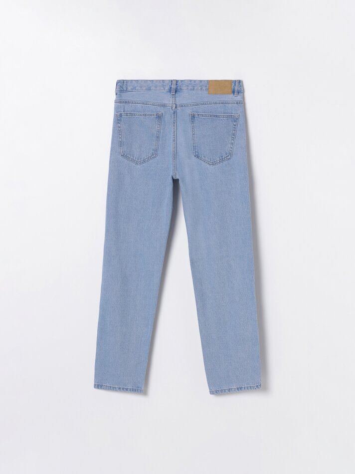 Calça jeans de corte relaxado - Azul Comissária de Bordo