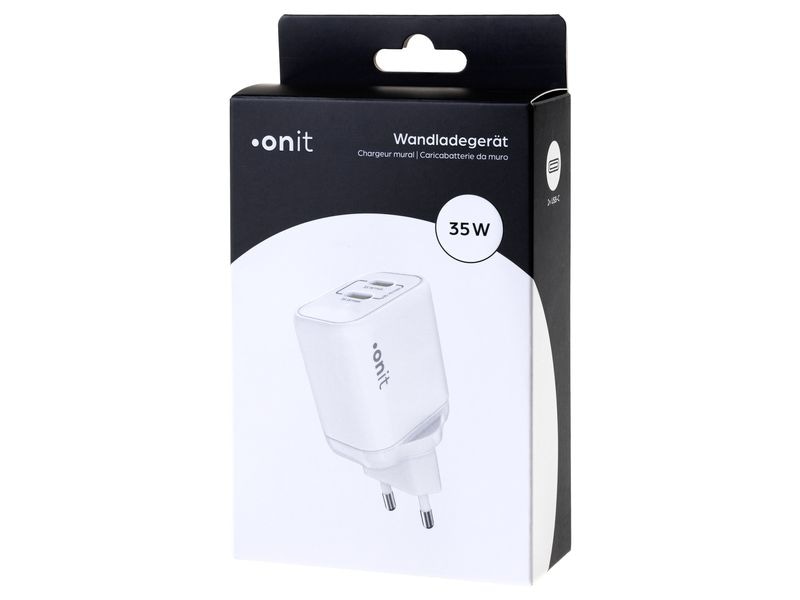 onit USB-Wandladegerät Dual 2C 35 W GaN Weiss Ladeadapter mit zwei USB-C-Ports