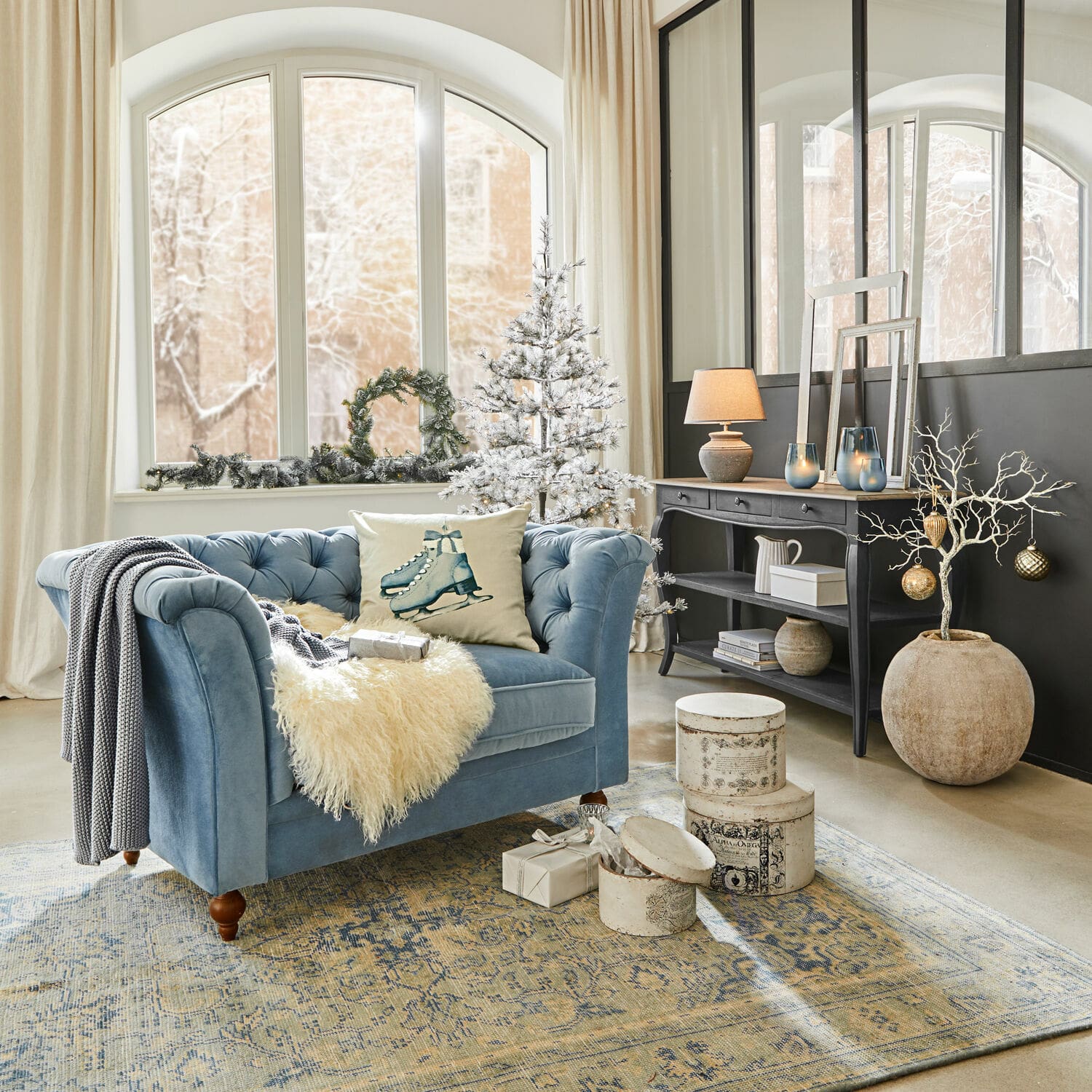 Sofa Clères blau