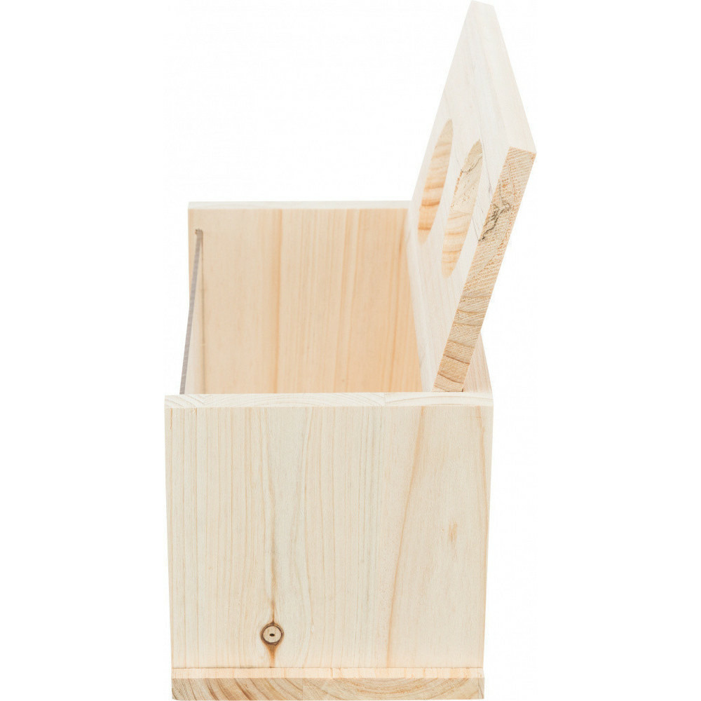 Baignoire de sable en bois pour rongeurs, 22 x 12 x 12 cm.