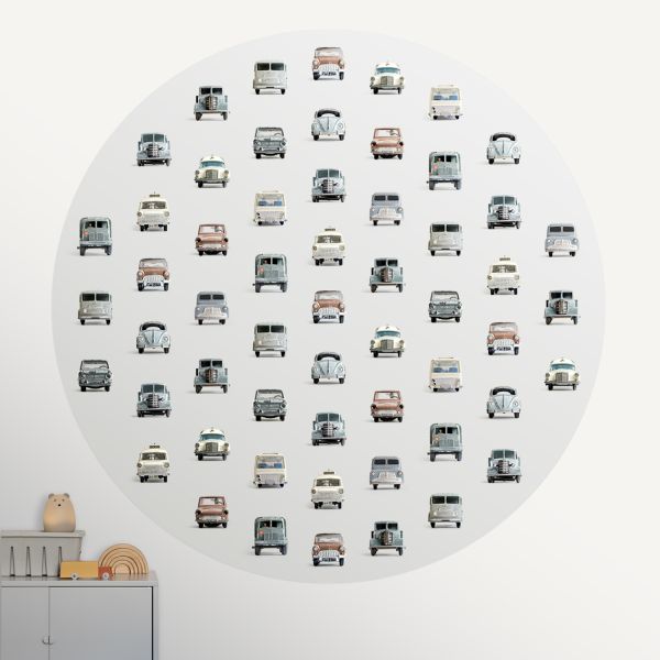 Studio Ditte Auto Cirkelbehang - 95 cm - Lichtgrijs