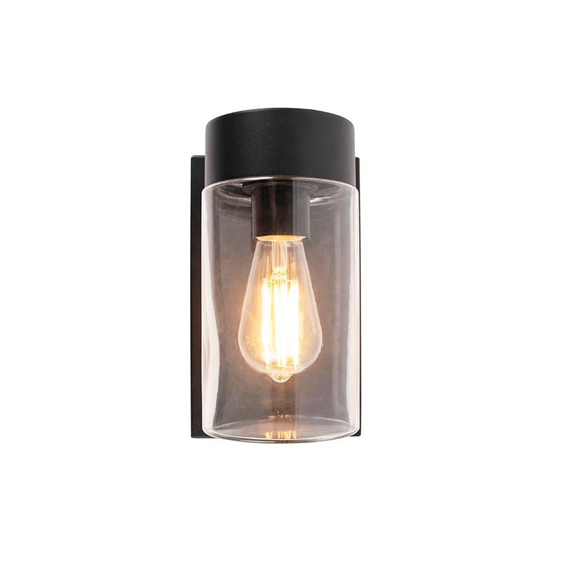 Moderne buitenwandlamp RVS zwart IP44 - Jarra