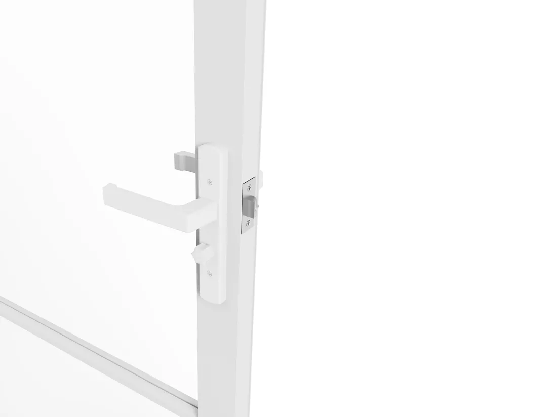 Bloc porte réversible en aluminium et verre trempé - H204 x L73 cm - Blanc - MASERU