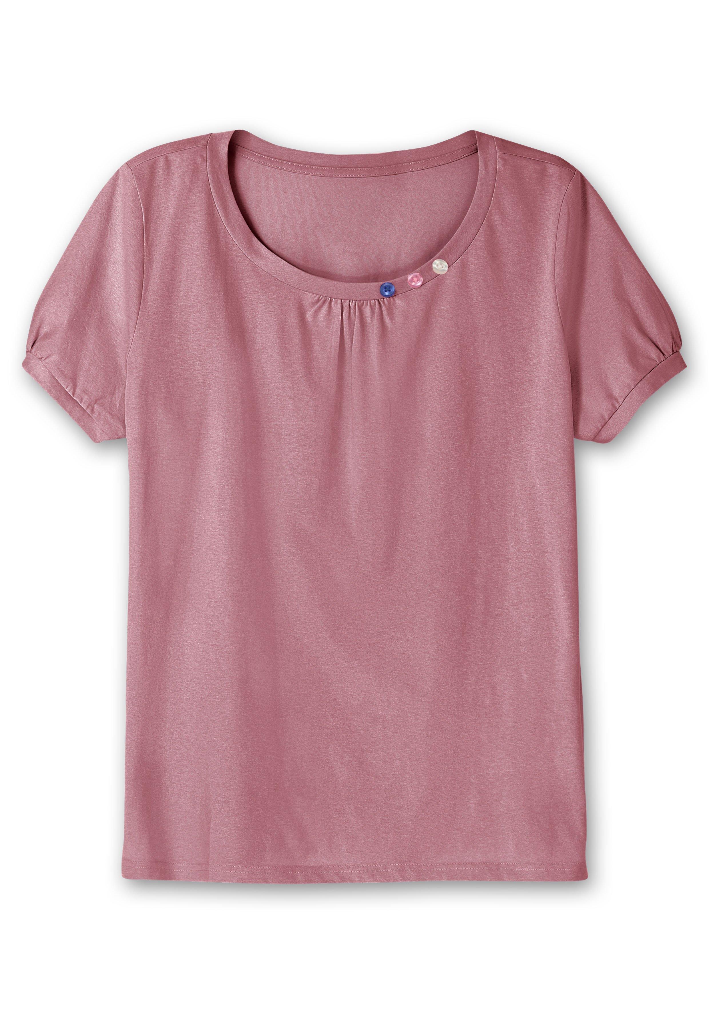 Longshirt mit Zierknöpfen am Ausschnitt