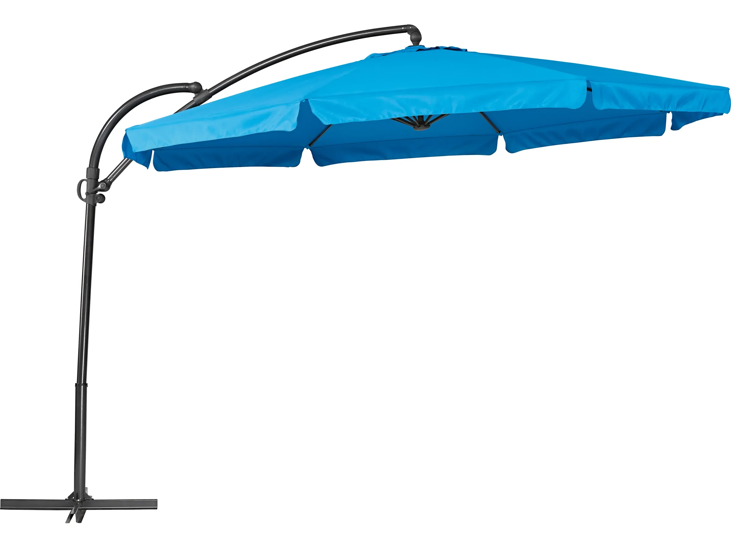 Ampelschirm Cocoa Beach Ø 350 cm Blau mit Kurbel