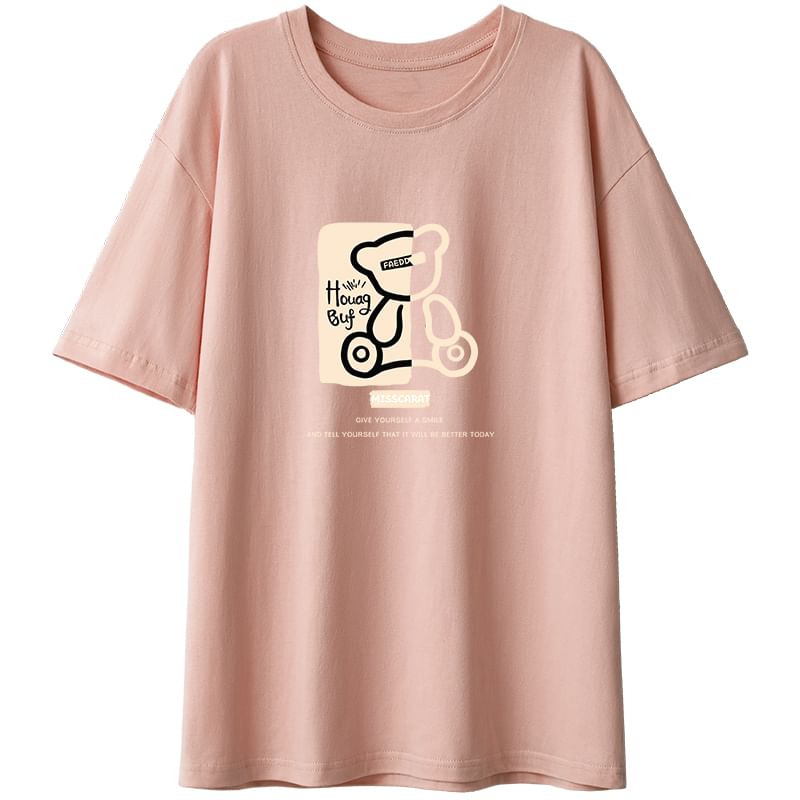 Magimomo - T-shirt met korte mouwen en ronde hals en berenprint