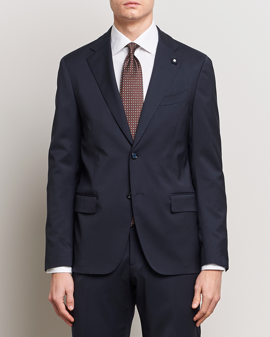 Lardini Wool Suit Navy