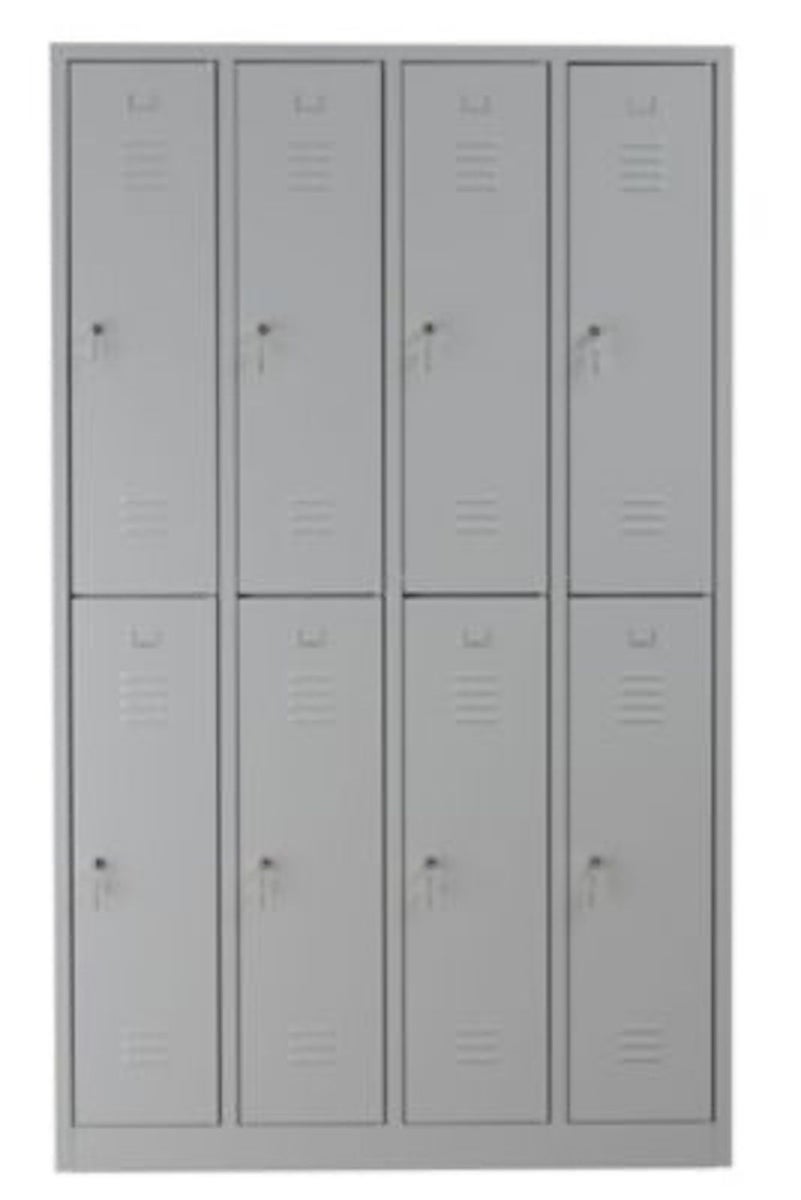 PROREGAL Garderobekast Camel 8 Compartimenten HxBxD 195 x 117 x 50 cm Cilinderslot Grijs