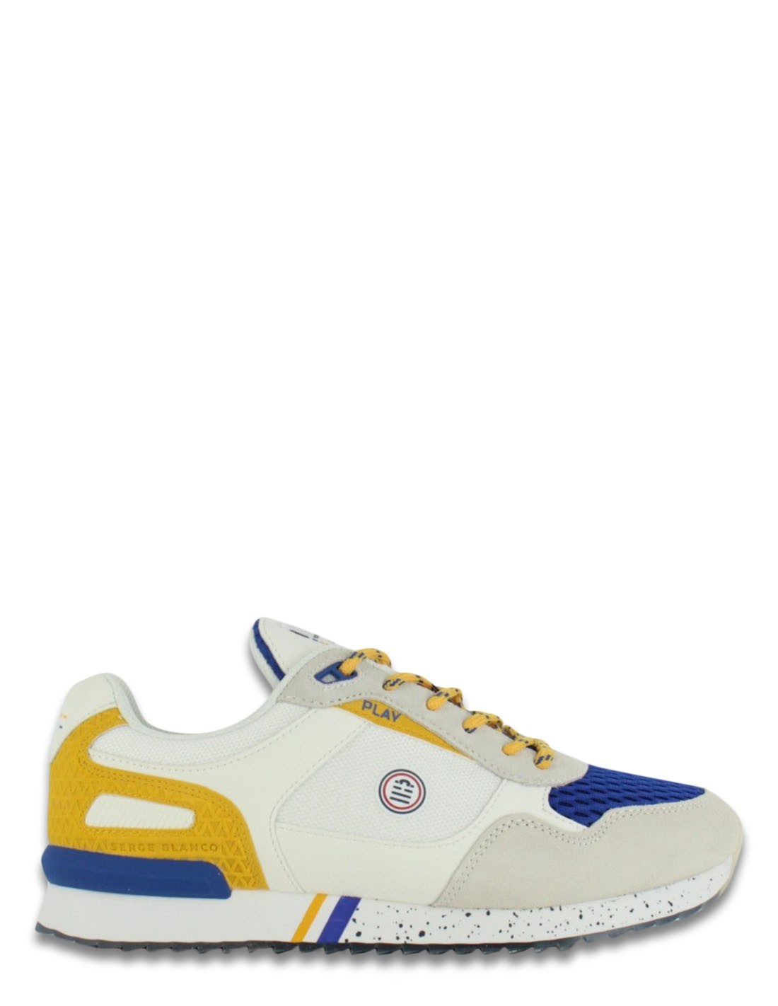 serge blanco Baskets De Ville Homme Chamonix Cocotte Blanc/Jaune/Bleu