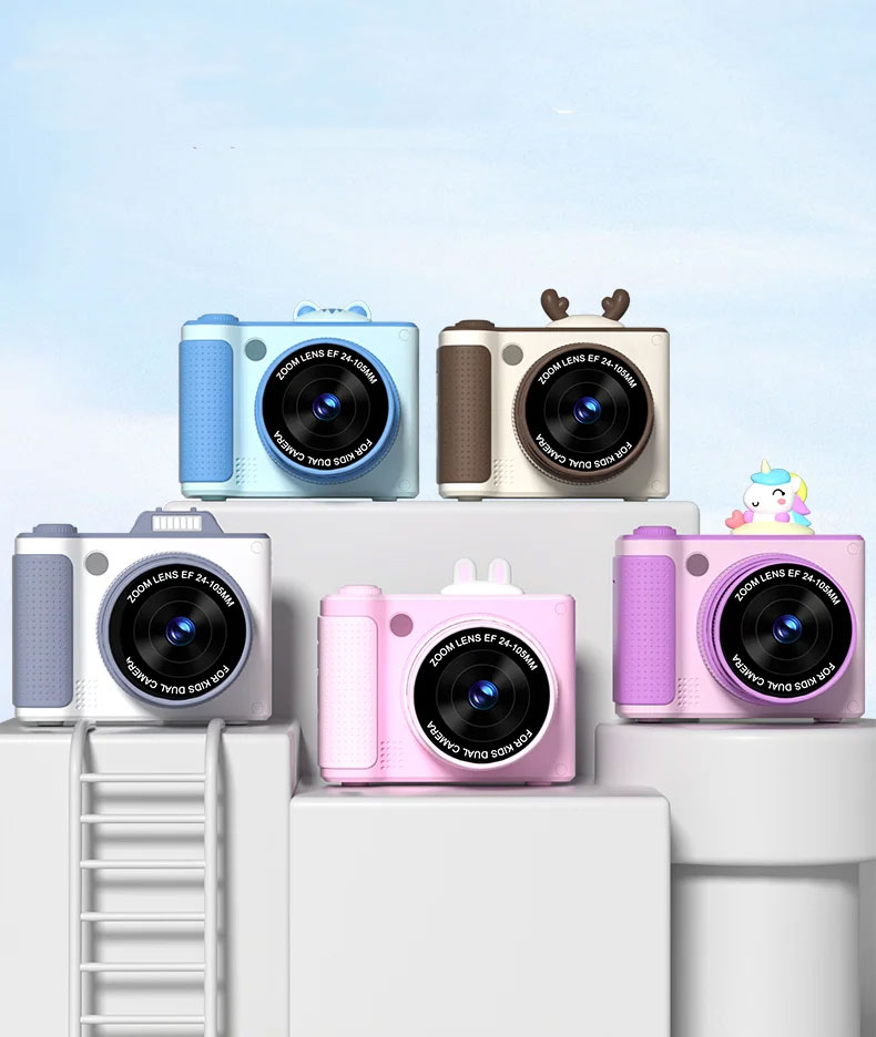 48MP Kinder Kamera Fotoapparat Digitalkamera mit 180° Grad drehbarem Objektiv für Selfies / 2.4