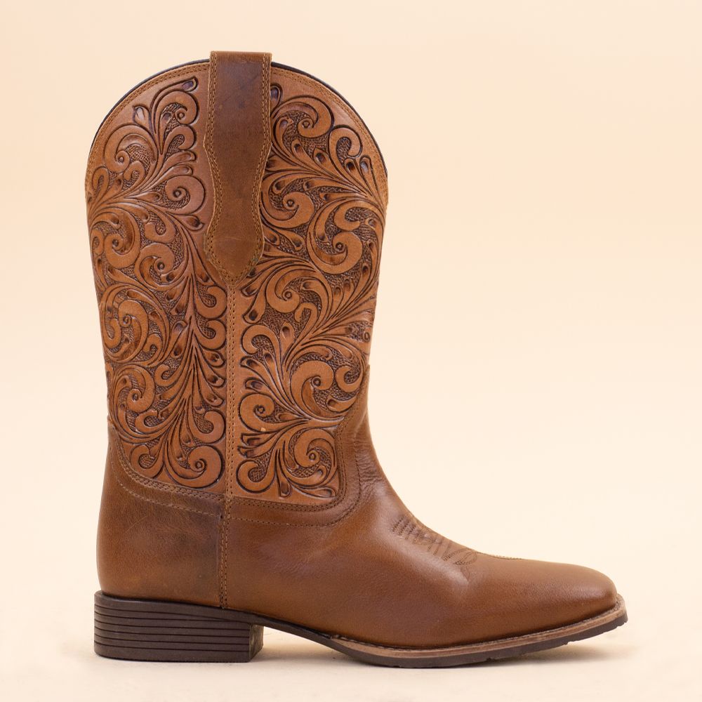 Myra Bag Boots Camilita Hand-tooled Brown