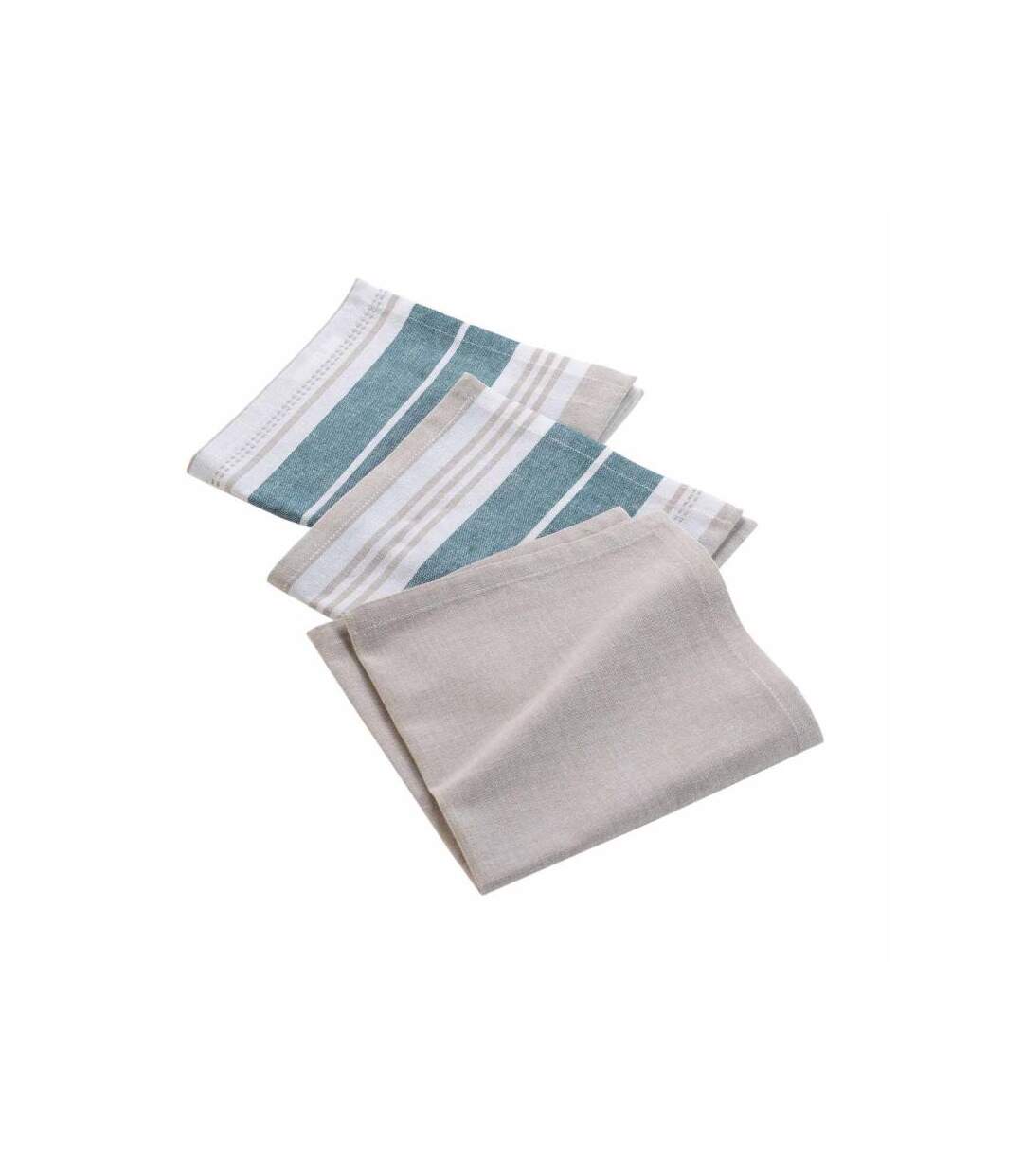 Lot de 3 Serviettes de Table Naturaline 40x40cm Bleu