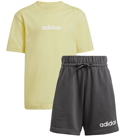 adidas Performance Set - T-Shirt/Sweatshorts - Powder Yellow/Wei