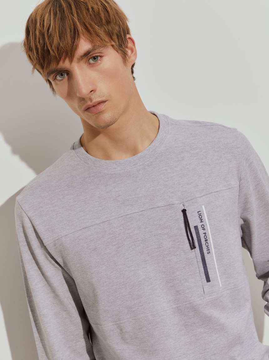 Sweater de algodão com fecho