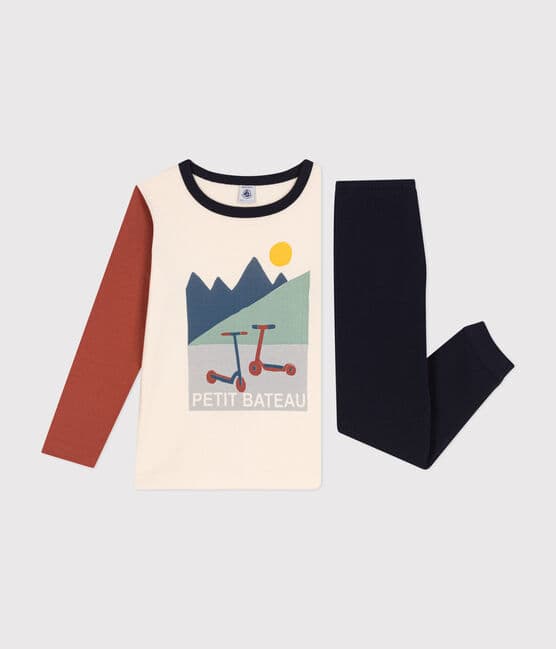 Pyjama uni motif trottinettes en coton enfant