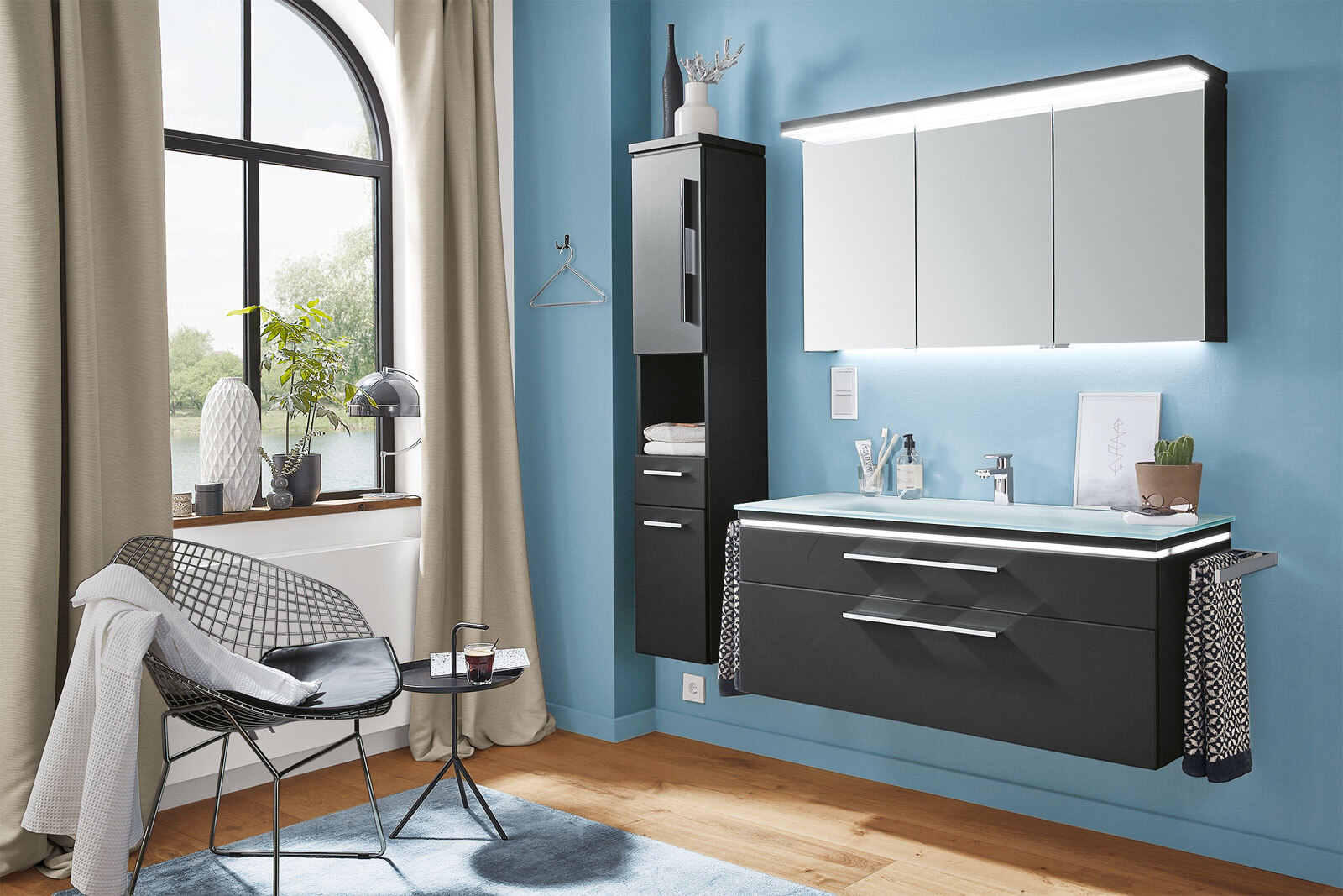 puris Spiegelschrank COOLLINE 90 x 68 x 15 cm Cosmos Grey