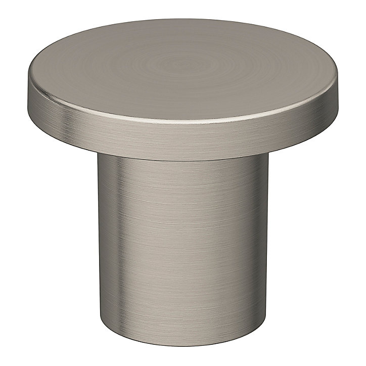 Bouton de meuble arrondi Dotz GoodHome effet nickel Ø3cm x H.2.4cm