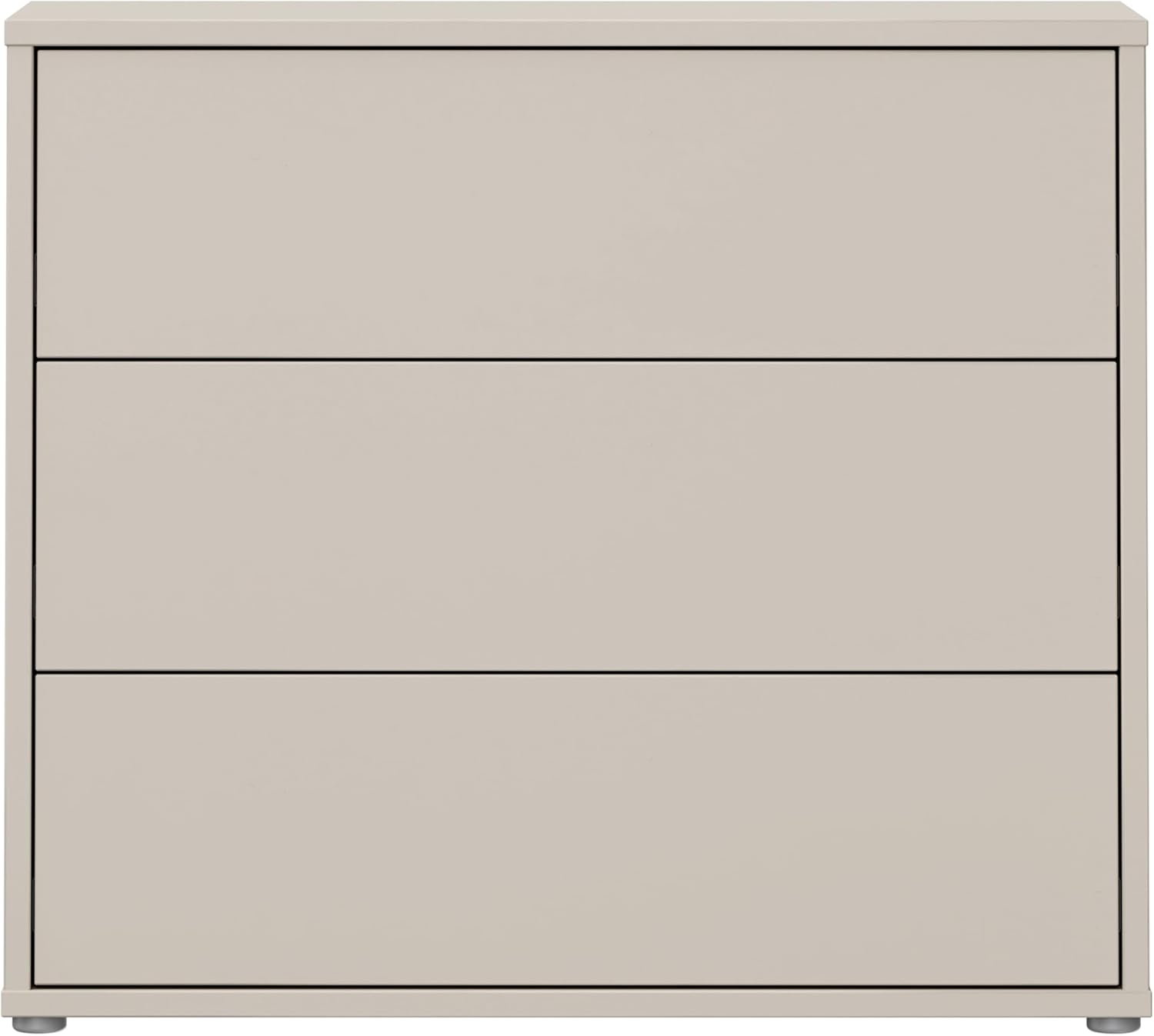 Forte Alice Springs Kommode 100, Moderne Kommode mit 3 Schubladen, Schlafzimmer, Wohnzimmer, Holzwerkstoff, Kaschmir Beige, 94,8 cm breit x 83,1 cm hoch x 34,9 cm tief