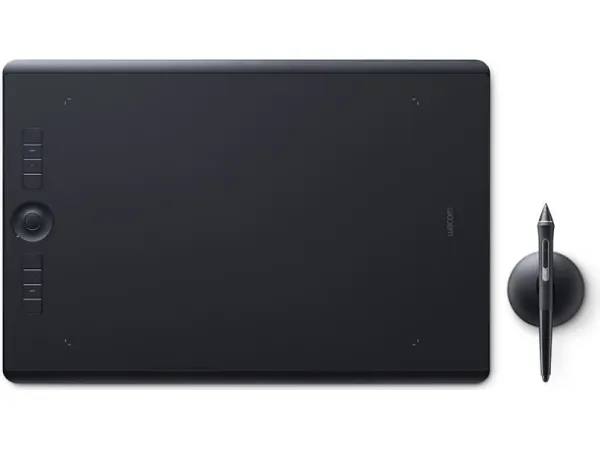 Wacom Intuos Pro Large - Digitizer - højre- og venstrehåndet - 31.1 x 21.6 cm - multi-touch - elektromagnetisk - 8 knapper - trådløs, kablet - USB, Bluetooth - sort