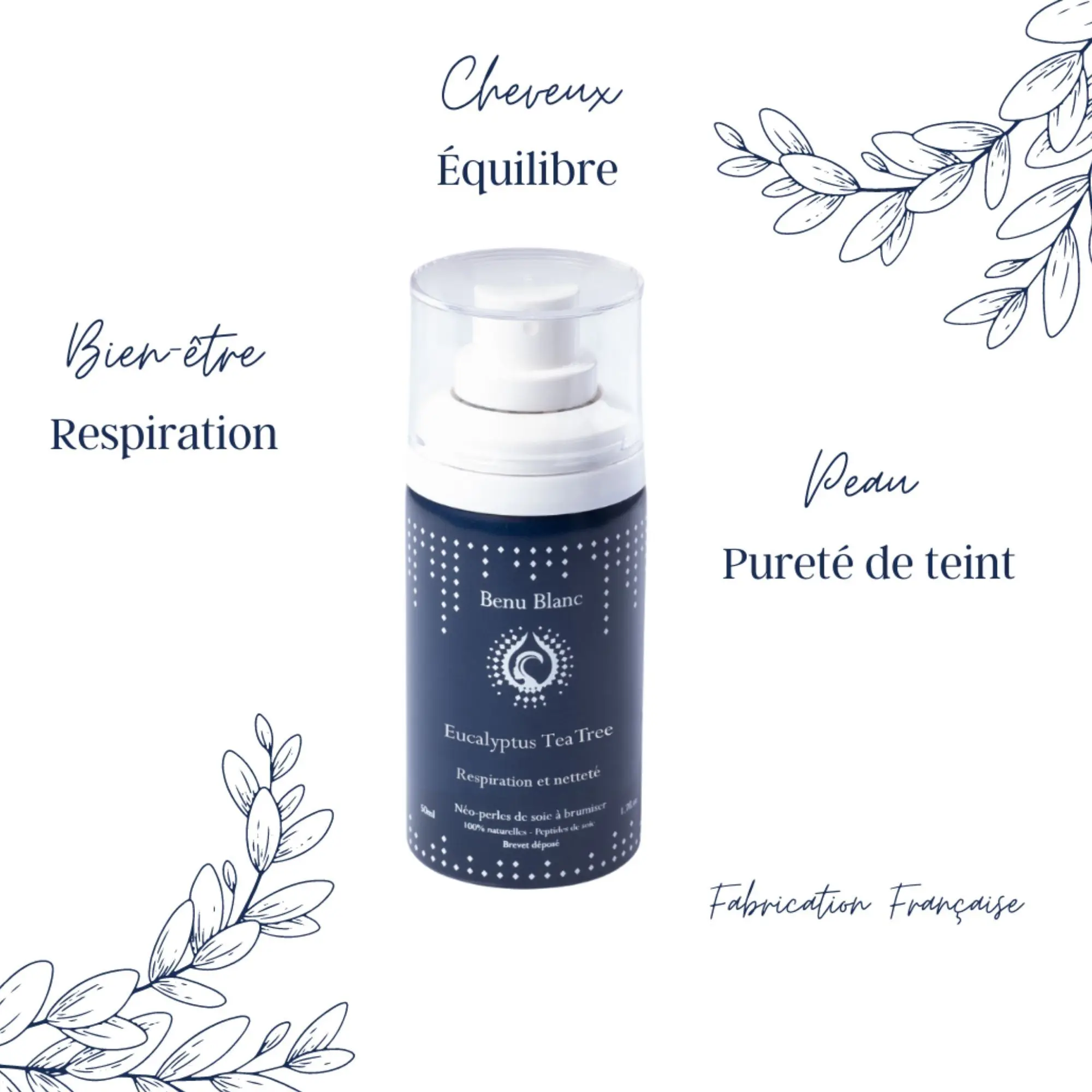 Benu Blanc - Nuit de Soie Brume d'oreiller beauté - Eucalyptus Purifiant- Brume parfumée