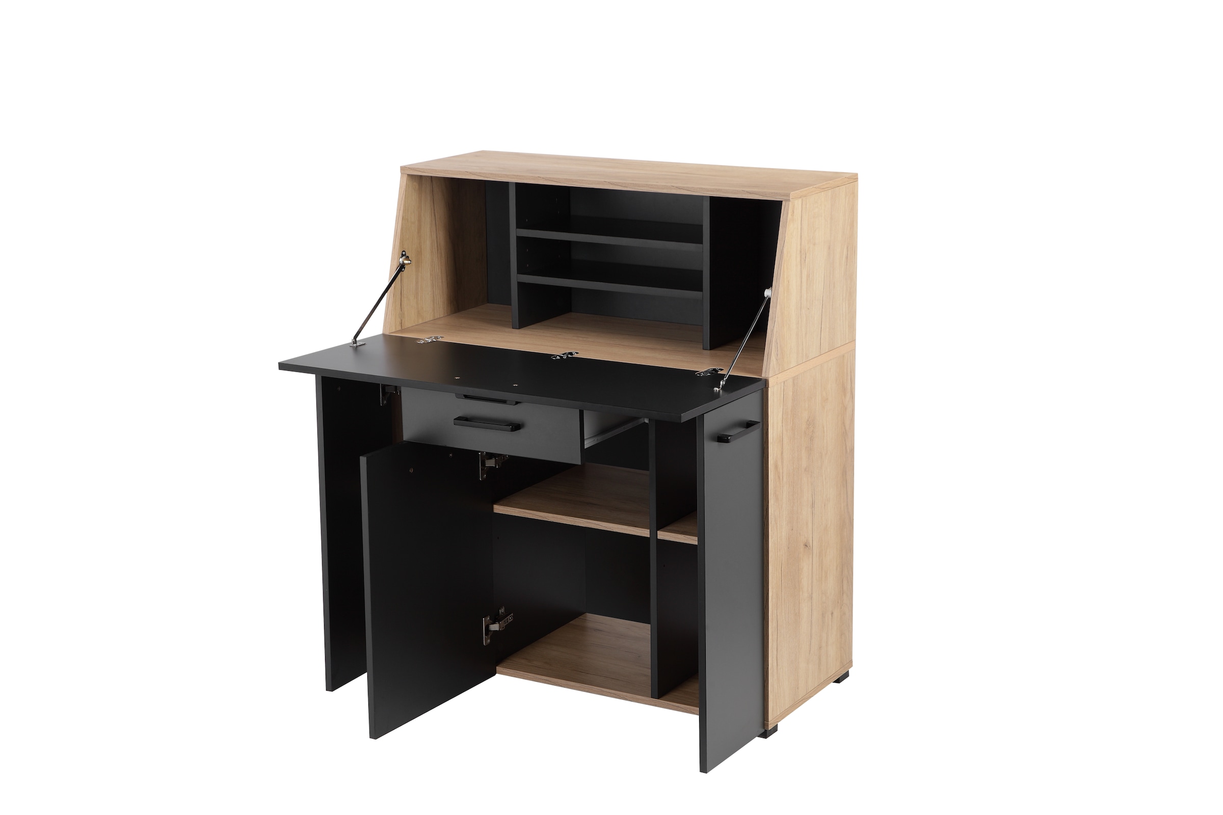 PLACES OF STYLE Sekretär »Moid, Home-Office-Schreibtisch,« viele Stauraummöglichkeiten, kompaktes & modernes Design, B. 88,5 cm