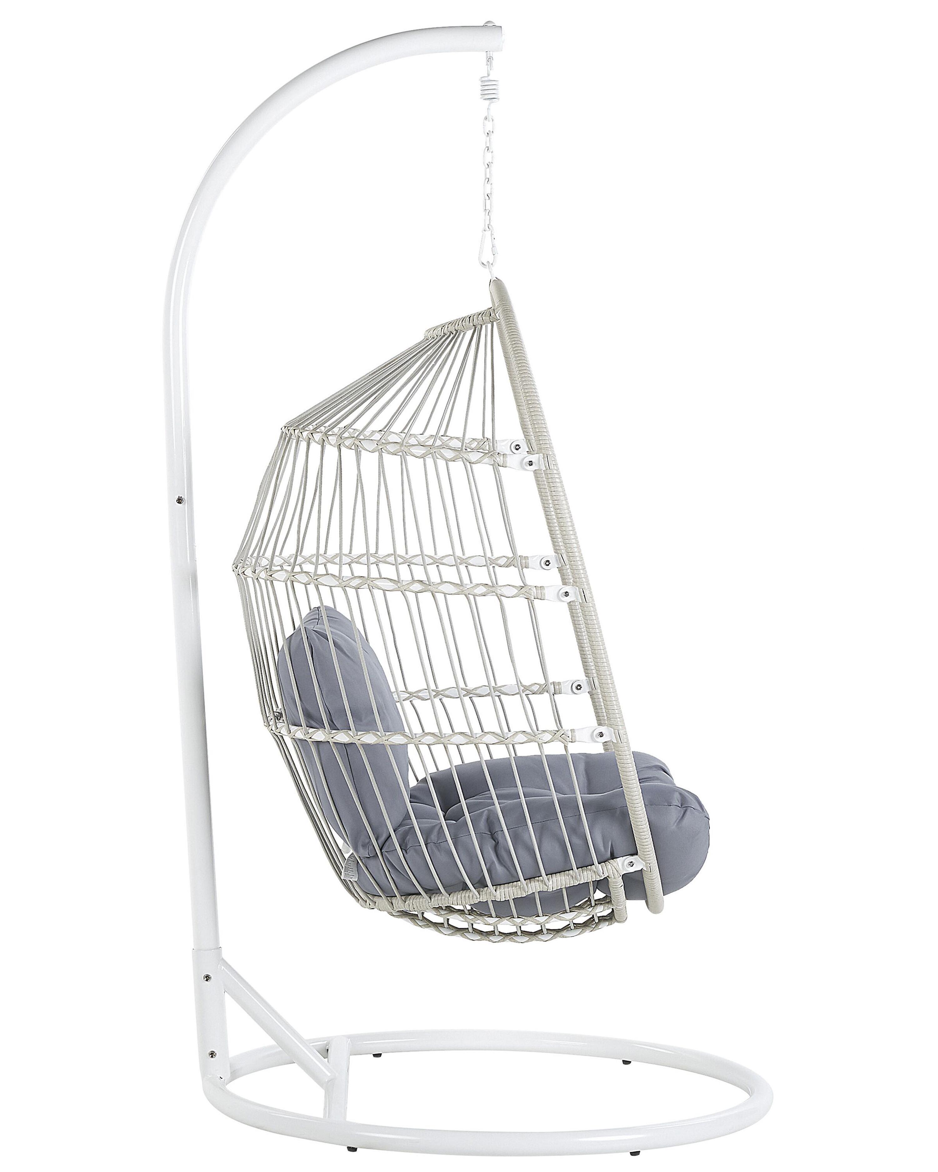Hangstoel met standaard ALBA PE rotan Wit
