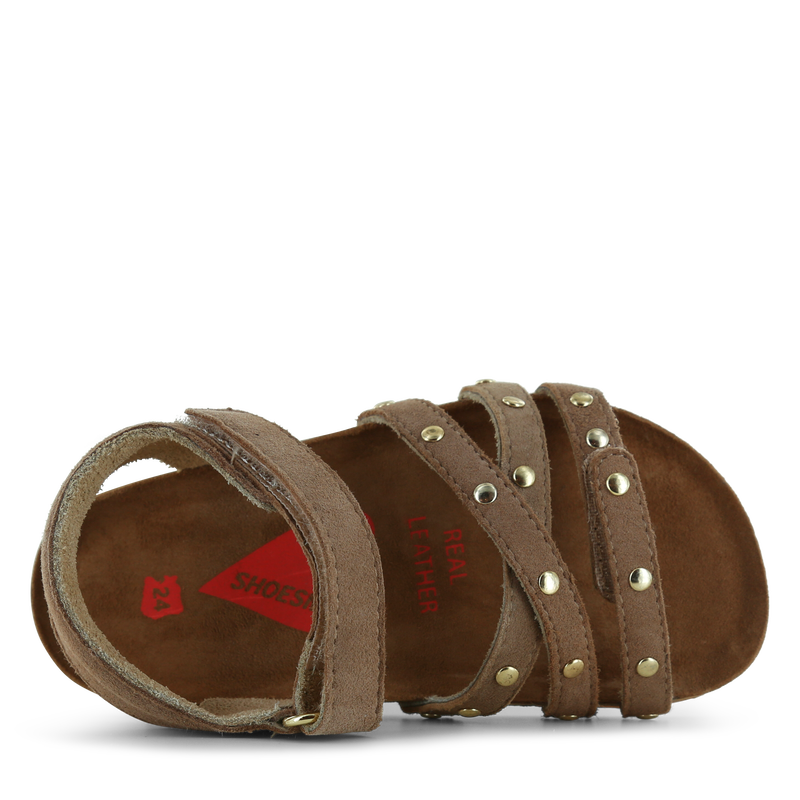 Shoesme taupe Sandale mit Heftklammern