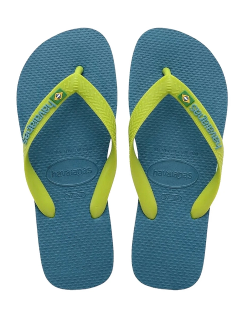 Flip Flops Brazil Logo Blue Green