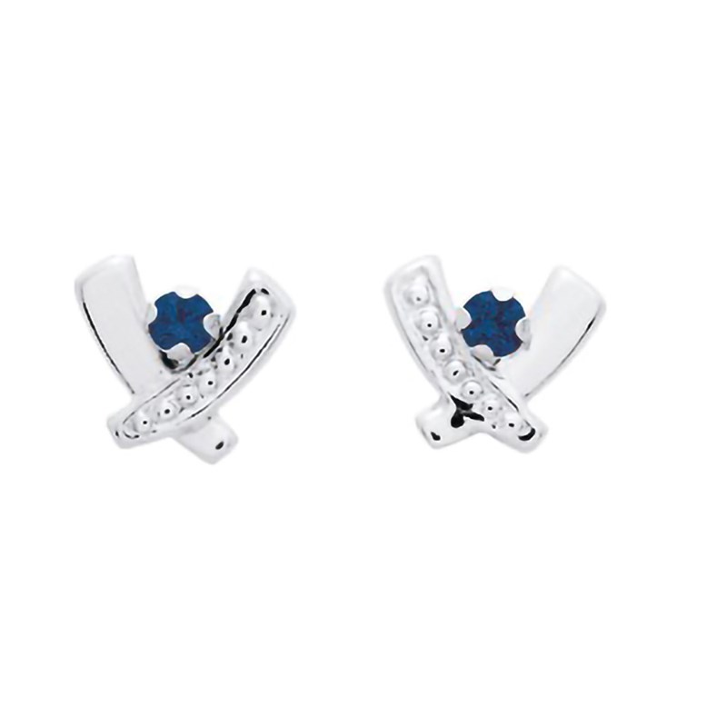 Boucles d'oreilles femme - saphir - Or 18 Carats