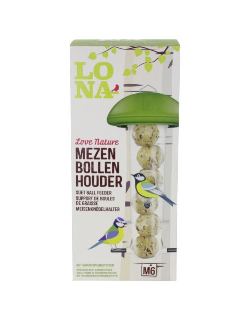Lona Mezenbollenhouder M6 - Voersilo - 38 cm Groen Transparant