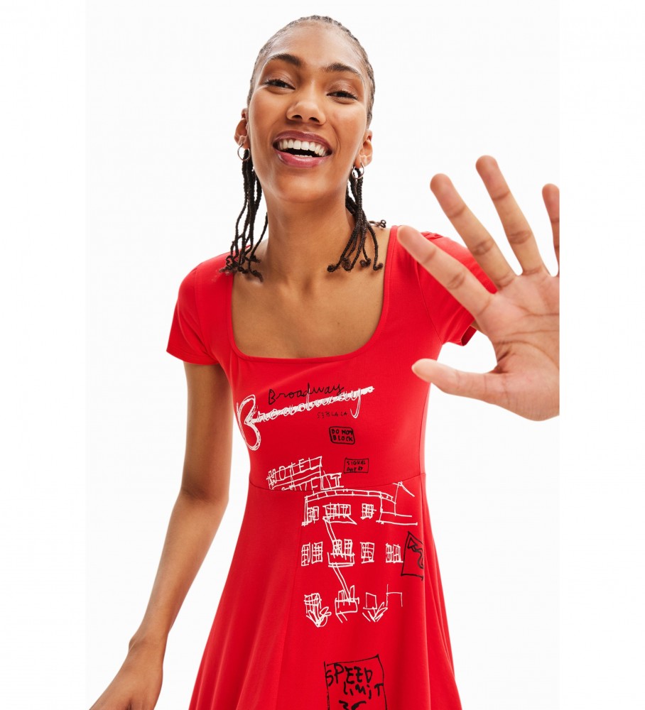 Vestido vermelho Desigual Broadway Road
