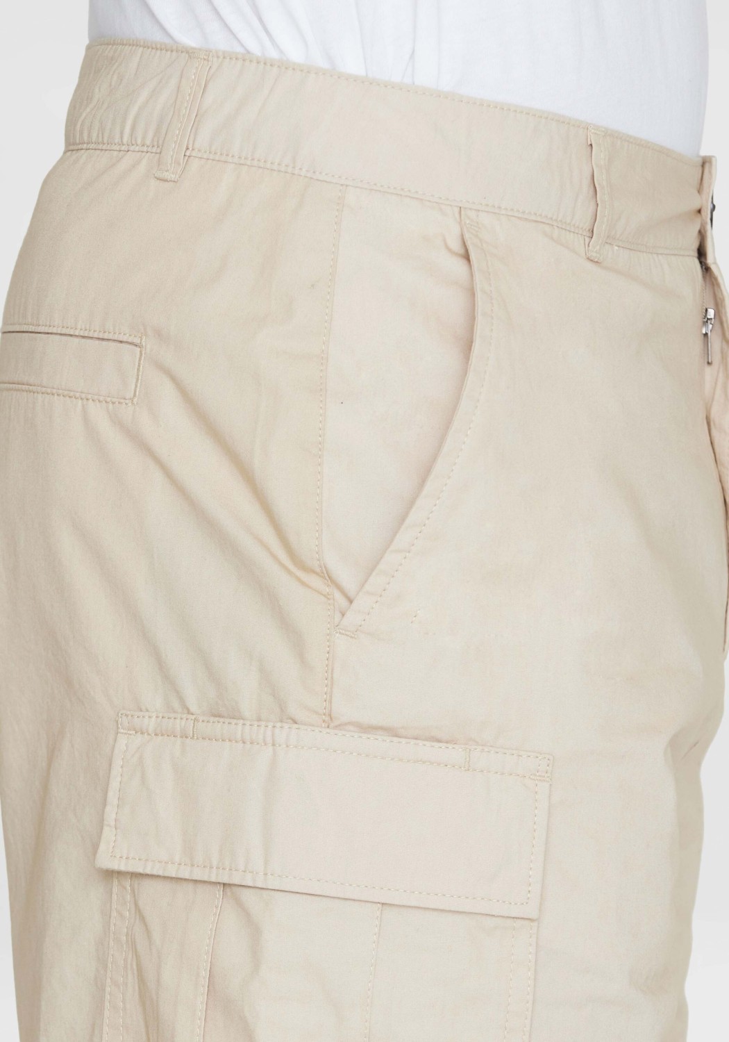 Knowledge Cotton Apparel Cargoshorts Fig Loose Cargo Poplin Shorts Light Feather Gray