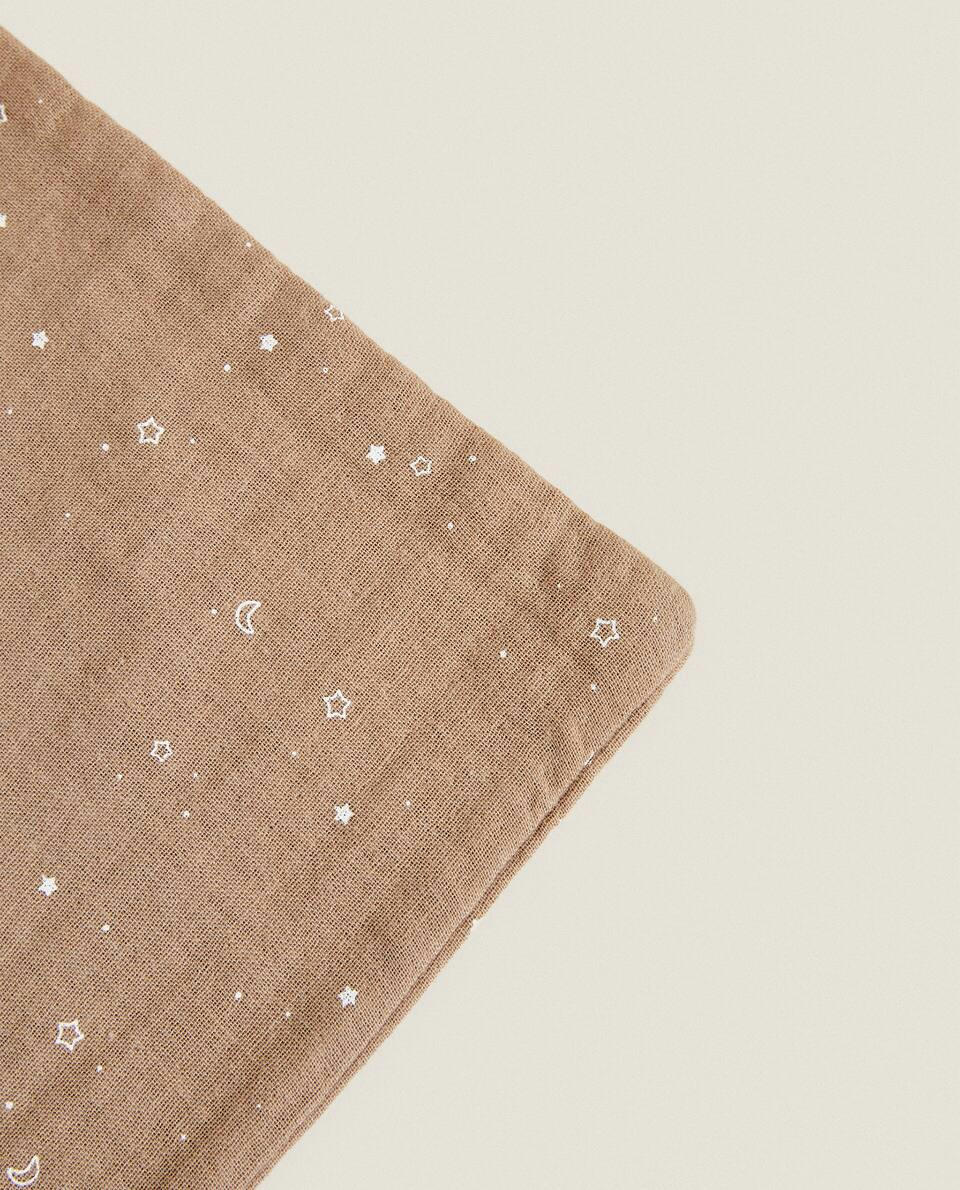 Conjunto de capa de edredom com estampa de luas e estrelas