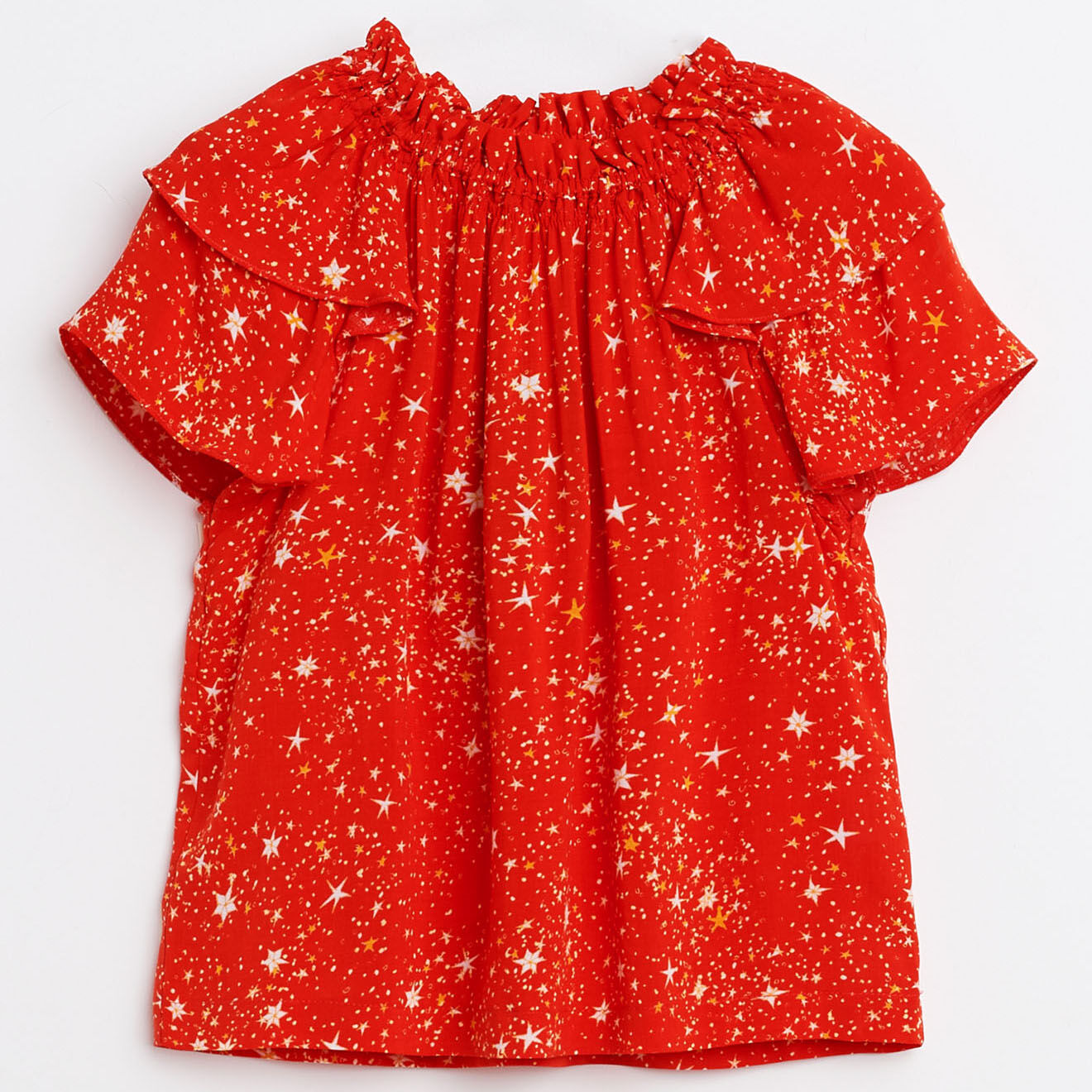 Bellerose Blouse Acer imprimée étoiles rouge orangé