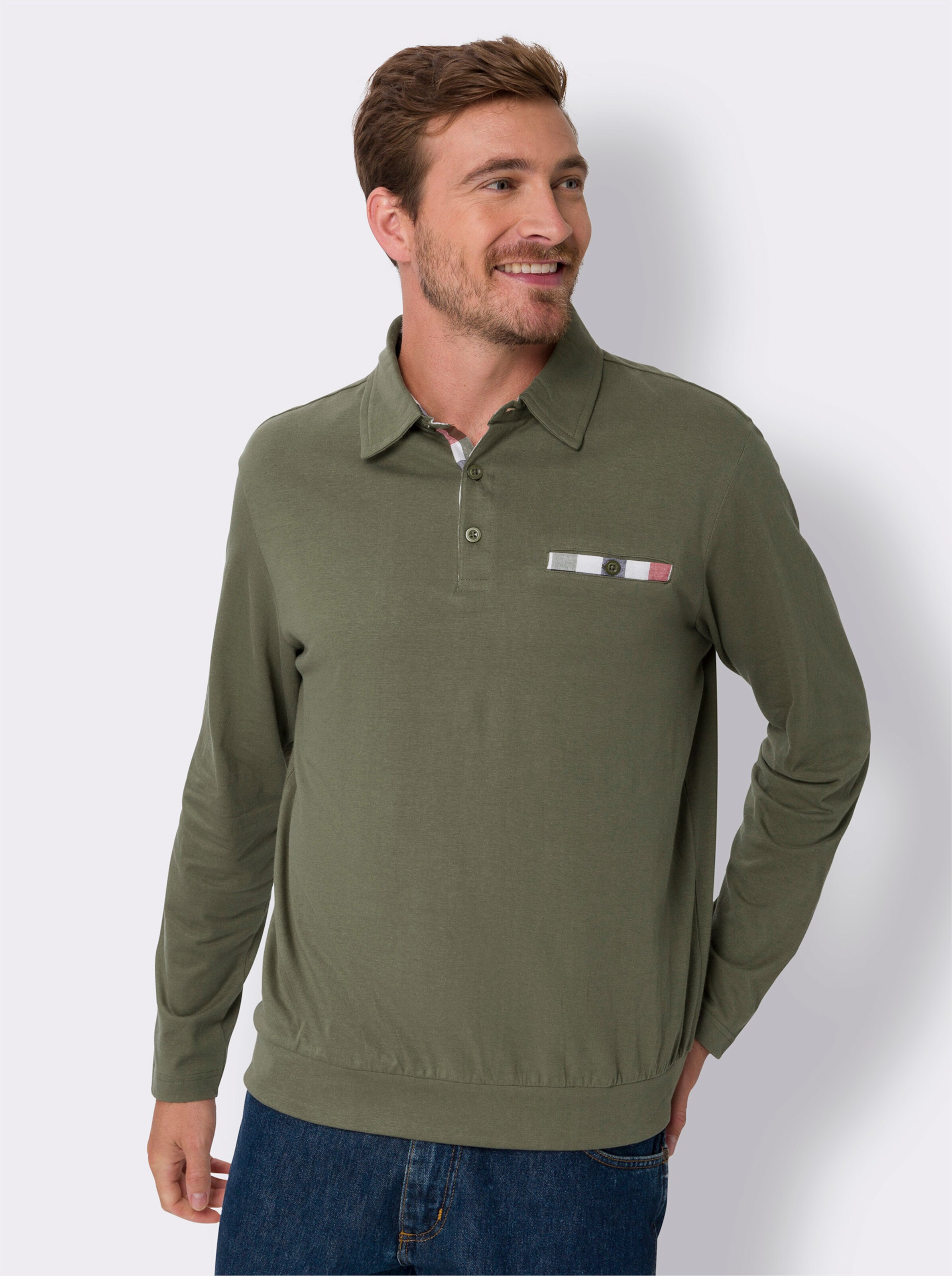 Langarm-Poloshirt